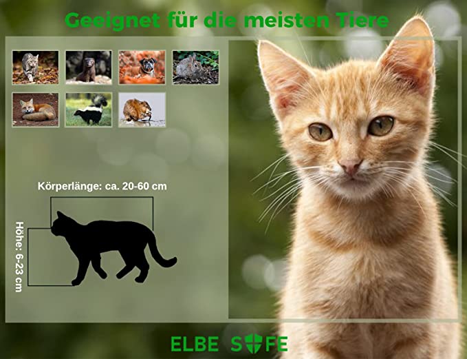 Lebendfalle von ELBE SAFE, Marderfalle, Katzefalle, Hundefalle, 80 x 29 x 32 cm, wetterfest, leicht zu reinigen, sicher für Kinder und Haustiere MAF03-v2 Elbe-Welt.de