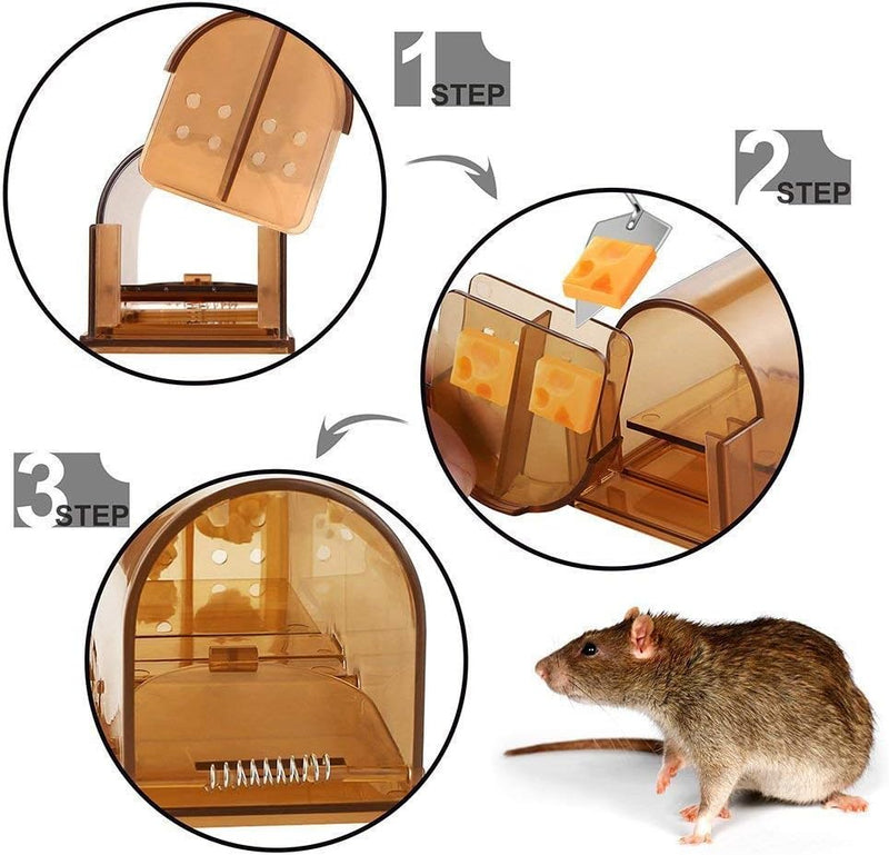 Elbe® Lebendfalle Mäuse, Mausefalle lebend, sicher für Kinder und Haustiere, Lebendfalle Siebenschläfer, für Indoor/Outdoor, wiederverwendbar, wetterfest, bissfest, Easy-Set, 3 STK. LBF-5032 Elbe-Welt.de