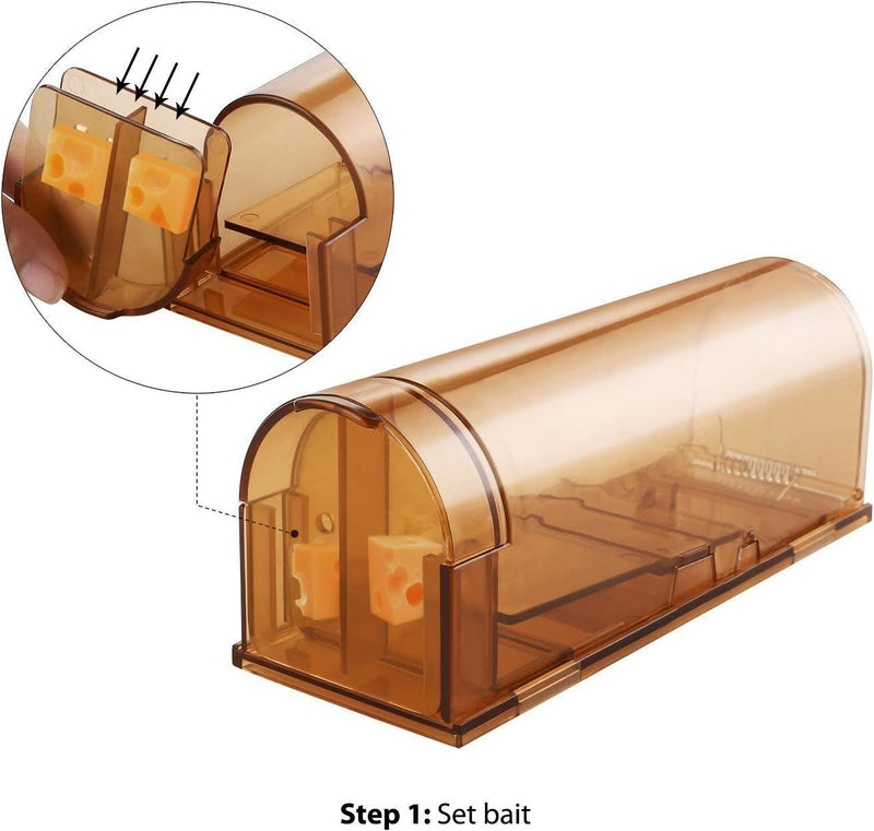 Elbe® Lebendfalle Mäuse, Mausefalle lebend, sicher für Kinder und Haustiere, Lebendfalle Siebenschläfer, für Indoor/Outdoor, wiederverwendbar, wetterfest, bissfest, Easy-Set, 3 STK. LBF-5032 Elbe-Welt.de