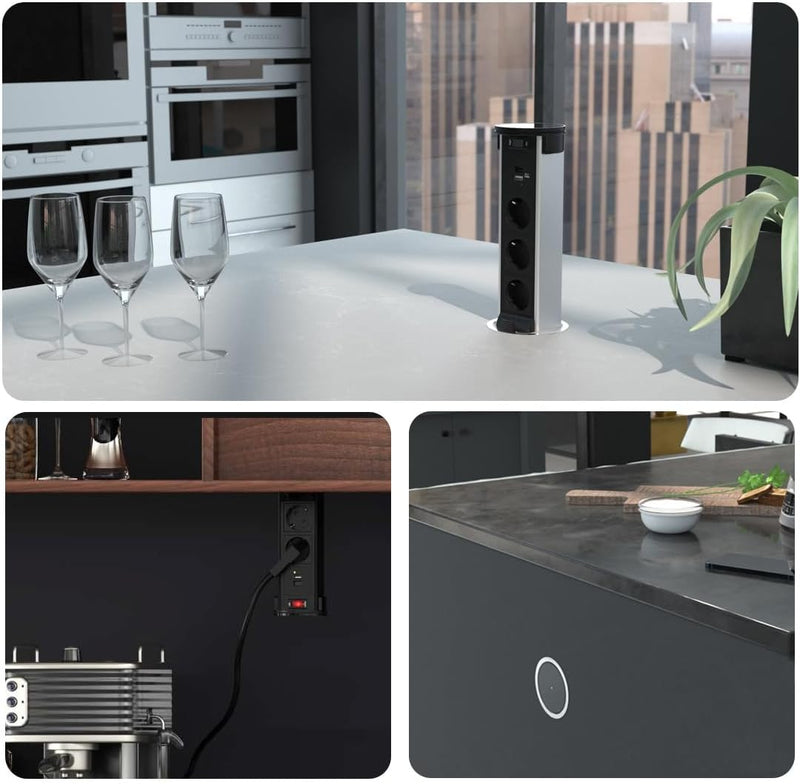 ELbe-Inno-Versenkbare-Steckdose--Aluminium-Tischsteckdose-mit-15W-Kabellosem-Ladegeraet-1-USB-A---1-USB-C-2-Steckdosen-1-8M-Kabel--Einbausteckdose-fuer-Arbeitsplaetze--Bueros-und-Kuechen--Durchmesser-95MM Elbe-Welt.de
