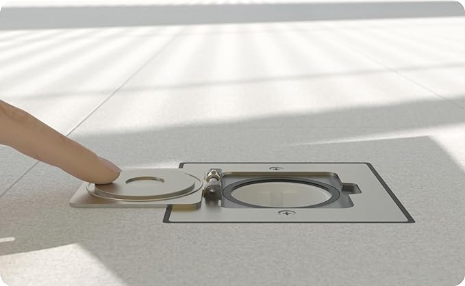 ELBE Inno-Bodeneinbausteckdose, Außensteckdose, 1 Stecker und 1 USB-Anschluss eingebaut, mit Indikator-Design, quadratische Edelstahlplatte, IP65 Wasser- und staubdicht, IK10 Schlagfestigkeit EL1102 Elbe-Welt.de