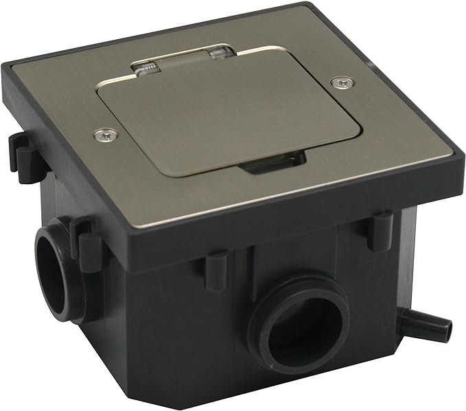 ELBE Inno-Bodeneinbausteckdose, Außensteckdose, 1 Stecker und 1 USB-Anschluss eingebaut, mit Indikator-Design, quadratische Edelstahlplatte, IP65 Wasser- und staubdicht, IK10 Schlagfestigkeit EL1102 Elbe-Welt.de