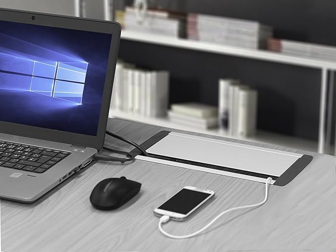 Tischsteckdose versenkbar von Elbe Inno, aus Alulegierung, mit 2 x USB - EL4403 Elbe-Welt.de