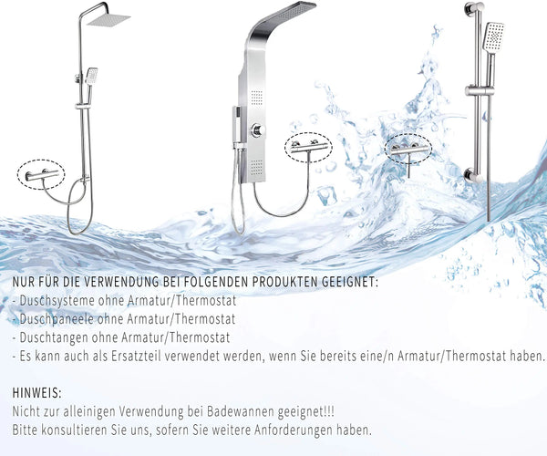 ELBE® Duschthermostat aus Messing, Thermostatarmatur mit Sicherheitstaste bei 38°C, verchromtes Brausethermostat - RNDA-T01-v2 Elbe-Welt.de