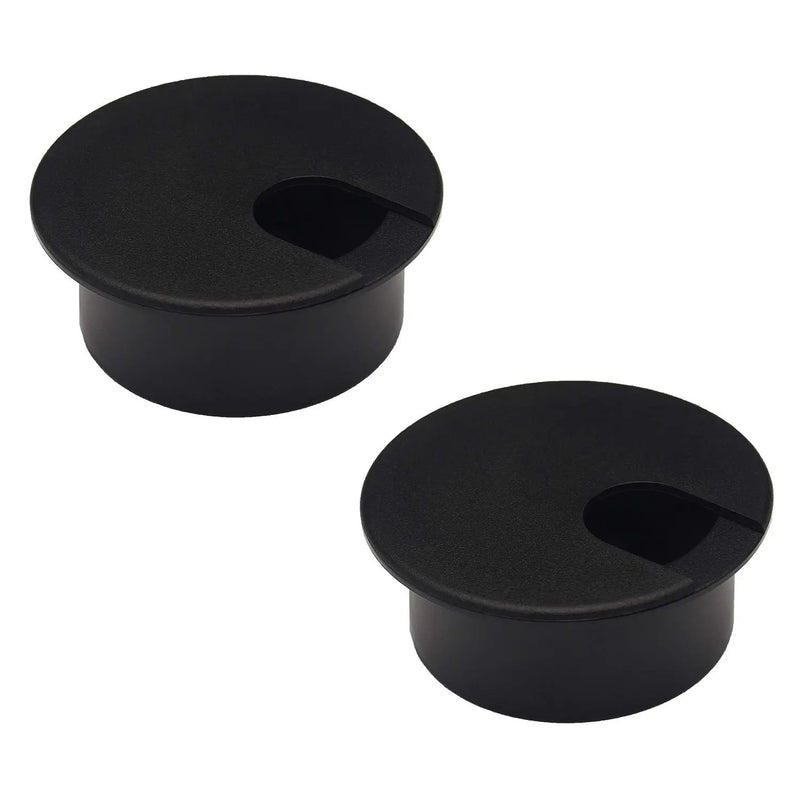 Elbe 6 Stück Kabeldurchführung schwarz Schreibtisch Kunststoff rund Kabeldurchlass Bohr-Ø 75 mm Tisch-Kabelführung zum Eindrücken, Kabeldosen für Ihren Bürotisch oder Schreibtisch MY11M Elbe-Welt.de