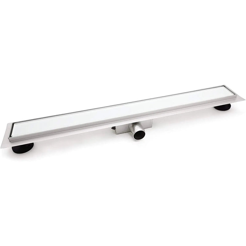 ELBE® Duschrinne 80 cm aus Edelstahl, Weißglas - RN-K080F Elbe-Welt.de