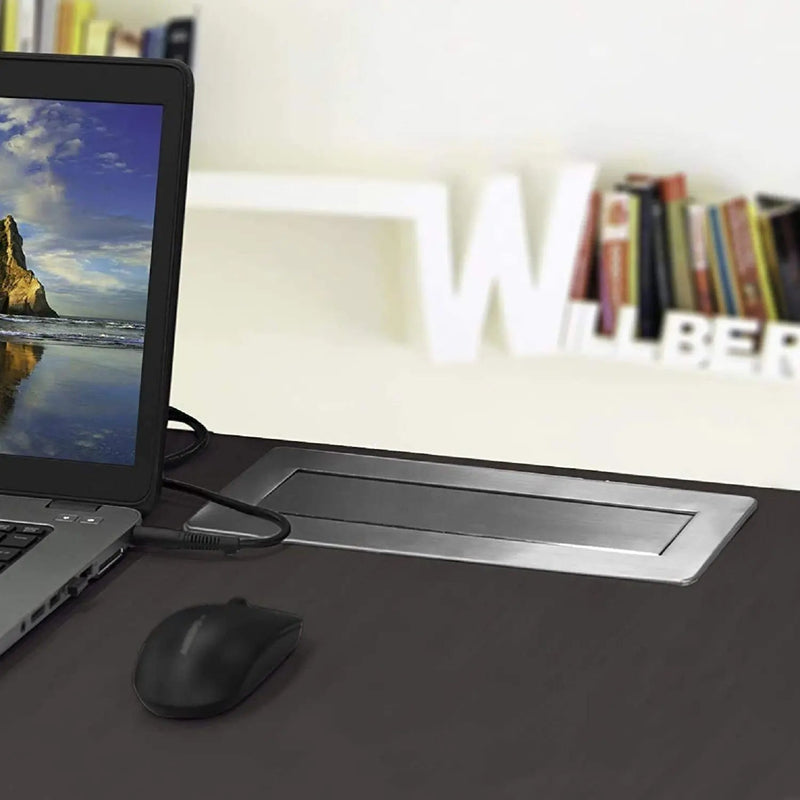 【B-WARE】Tischsteckdose versenkbar, aus Edelstahl von Elbe Inno - EL4704M-b Elbe-Welt.de