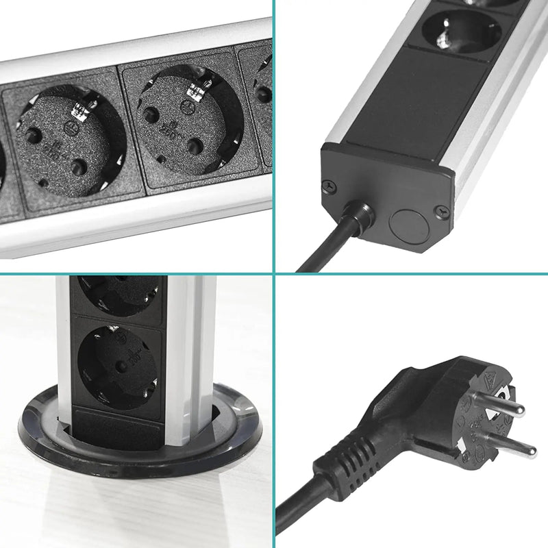 Tischsteckdose versenkbar, aus Aluminium von Elbe Inno, wassergeschützt - EL1803W Elbe-Welt.de