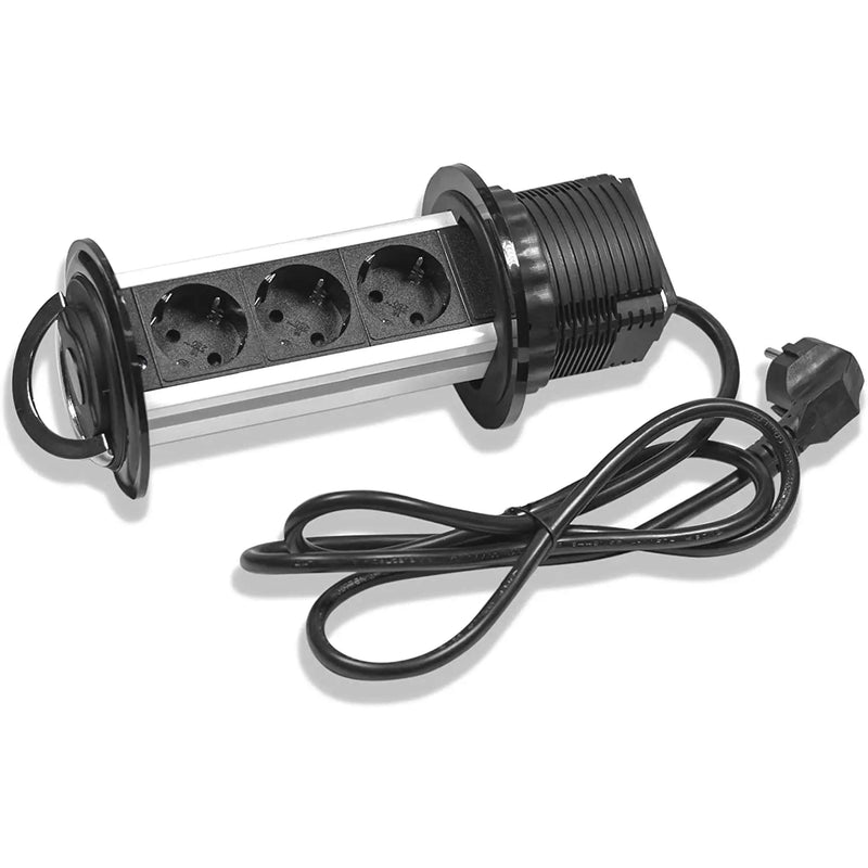 Tischsteckdose versenkbar, aus Aluminium von Elbe Inno, wassergeschützt - EL1803W Elbe-Welt.de