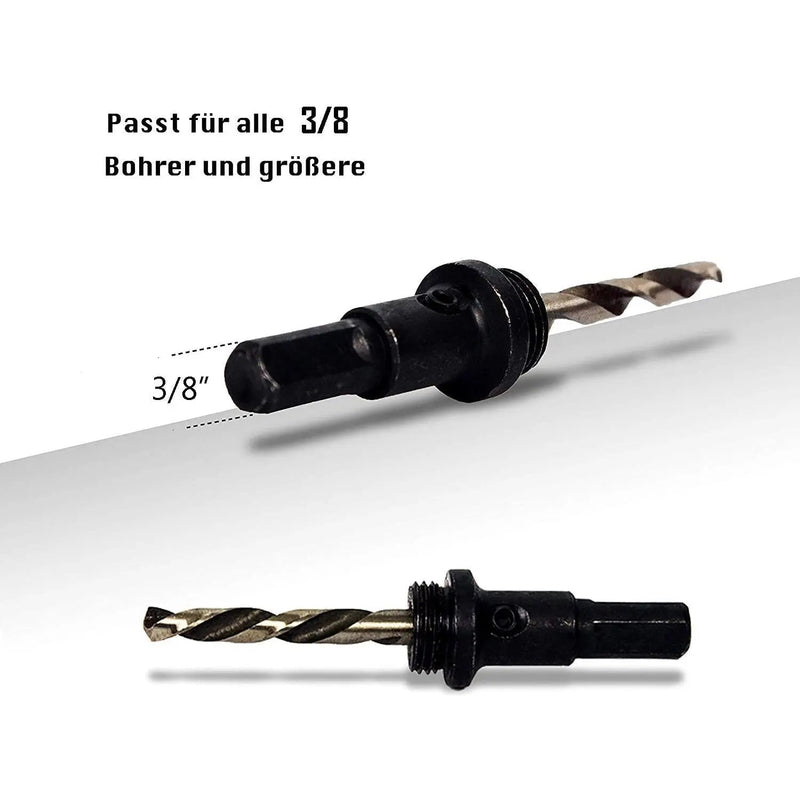 ELBE® Lochsäge 100 mm, vorgesehen für alle Elektrobohrmaschinen mit einem 1/2-Zoll-Gewinde, für Holz, Gipskarton, Sperrholz, Plexiglas, Eisen, Edelstahl - ELS100B Elbe-Welt.de