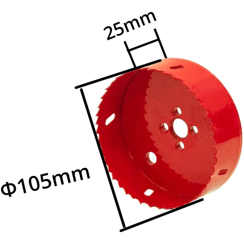ELBE® Lochsäge 105 mm Loch für alle 1/2-Elektrobohrmaschinen, Lochsäge, Lochöffner für Holz, Gipskarton, Sperrholz, Plexiglas, Eisen, Edelstahl - ELS105 Elbe-Welt.de