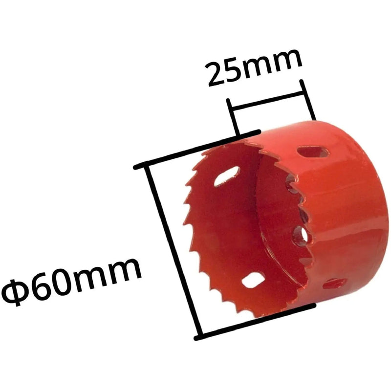ELBE® Lochsäge 60 mm Loch für alle 1/2-Elektrobohrmaschinen, Lochsäge, Lochöffner für Holz, Gipskarton, Sperrholz, Plexiglas, Eisen, Edelstahl - ELS60 Elbe-Welt.de