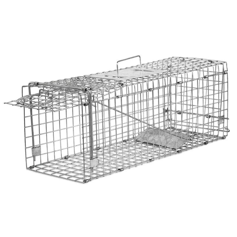 Elbe Safe® Marderfalle lebend, Lebendfall für Marder, lebende Tierfalle aus Draht, verzinkt, bissfest, Katzenfall, Fuchsfalle, Hasenfalle, Waschbärfalle, 80x29x30 cm, 1 Falltür, Handgriff, wetterfest MAF04-v3 Elbe-Welt.de