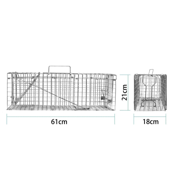 Elbe Safe® Marderfalle lebend, Lebendfall für Marder, lebende Tierfalle aus Draht, verzinkt, bissfest, Katzenfall, Fuchsfalle, Hasenfalle, Waschbärfalle, 80x29x30 cm, 1 Falltür, Handgriff, wetterfest MAF04-v3 Elbe-Welt.de