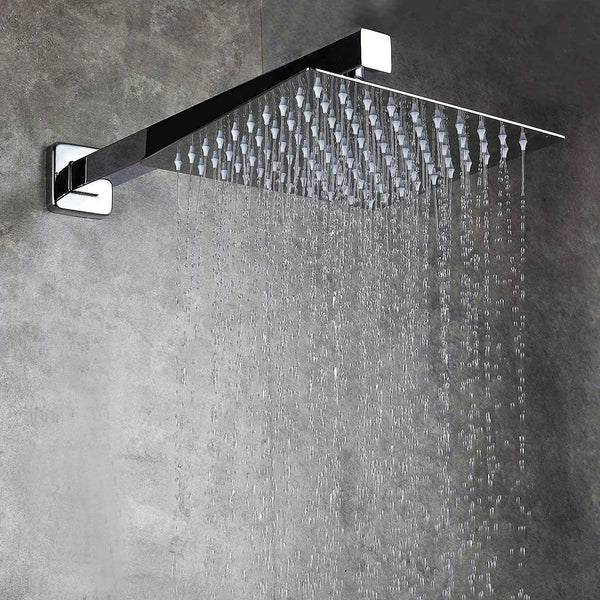 Duschsystem Unterputz von ELBE® aus Edelstahl und Messing, mit Thermostat, Regendusche, quadratischer Duschkopf 20 x 20 cm - RNU-U17 Elbe-Welt.de