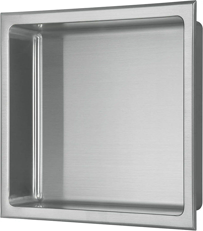 Elbe® Wandnische, Duschnische, Nische aus gebürstetem Edelstahl 304, quadratisch 30x30x10 cm, leicht zu reinigen RN-WN01 Elbe-Welt.de
