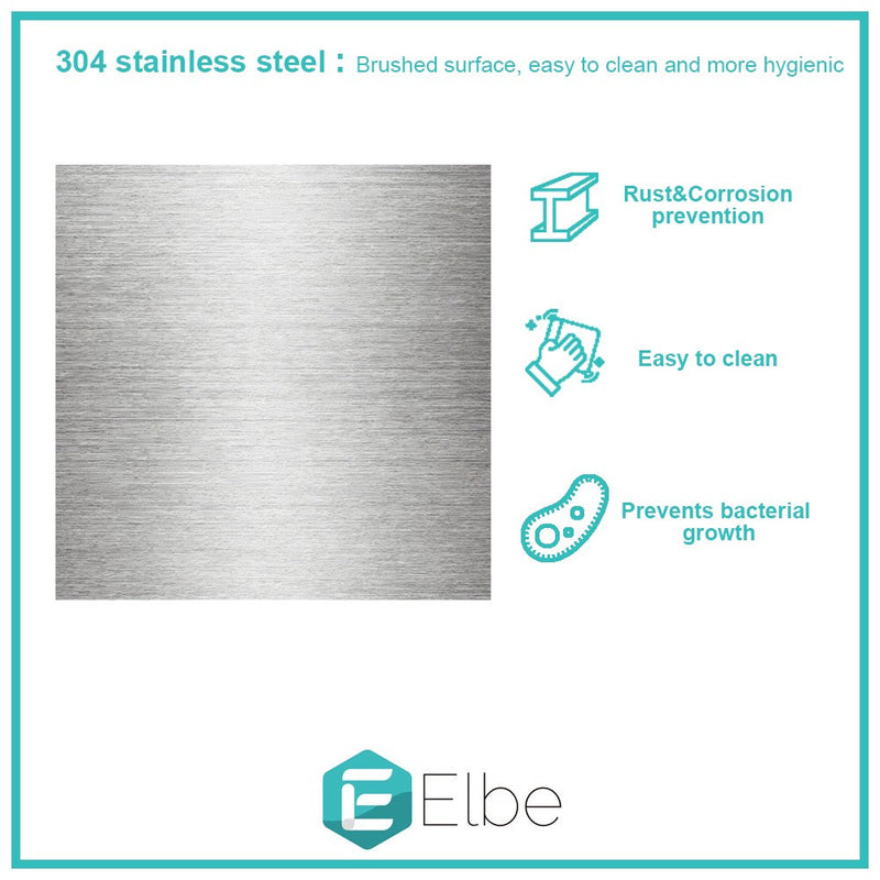 Elbe® Wandnische, Duschnische, Nische aus gebürstetem Edelstahl 304, quadratisch 30x30x10 cm, leicht zu reinigen RN-WN01 Elbe-Welt.de