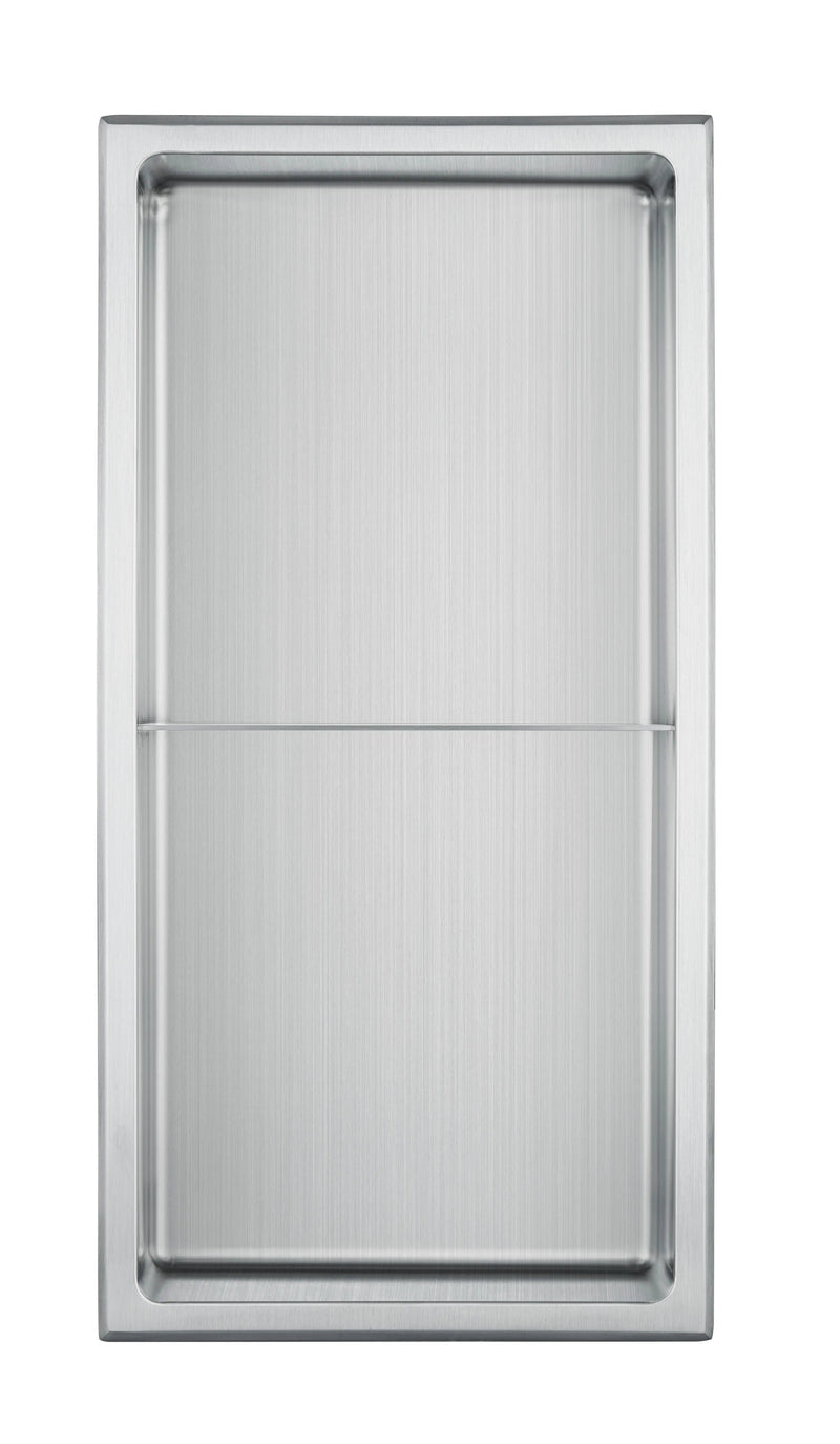 Elbe® Wandnische, Duschnische, Nische aus gebürstetem Edelstahl 304, quadratisch 30x61x10 cm, leicht zu reinigen RN-WN03 Elbe-Welt.de