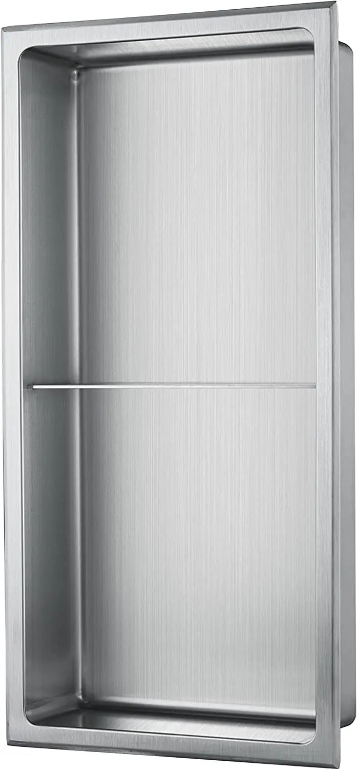 Elbe® Wandnische, Duschnische, Nische aus gebürstetem Edelstahl 304, quadratisch 30x61x10 cm, leicht zu reinigen RN-WN03 Elbe-Welt.de