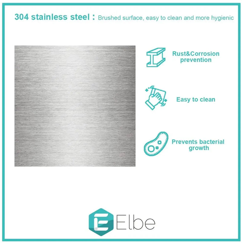 Elbe® Wandnische, Duschnische, Nische aus gebürstetem Edelstahl 304, quadratisch 30x61x10 cm, leicht zu reinigen RN-WN03 Elbe-Welt.de