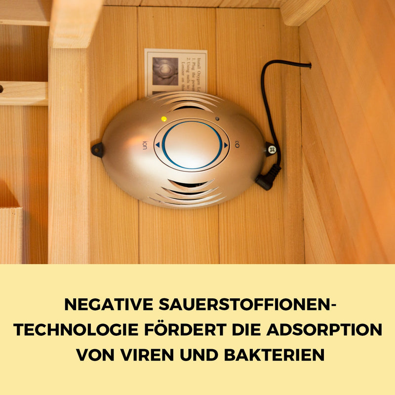 【B-WARE-mit-Kratze】Infrarotkabine--Kalsarikaenni--fuer-1-Person--Infrarotsauna-aus-Hemlockholz--4-Vollspektrumstrahler--1-Glimmerstrahler--Saunakabine-mit-Farblichtherapie--Ionisator-und-Audio-System--Innensauna-fuer-Indoor-Wellness--Waermekabine-SA-1A-B Elbe-Welt.de