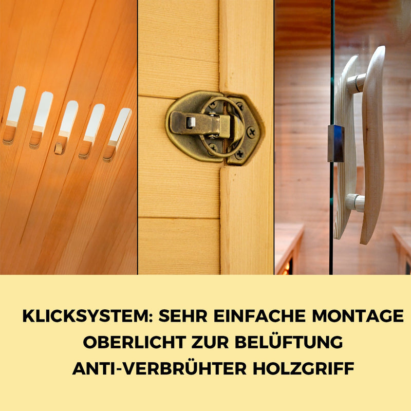 【B-WARE-mit-Kratze】Infrarotkabine--Kalsarikaenni--fuer-1-Person--Infrarotsauna-aus-Hemlockholz--4-Vollspektrumstrahler--1-Glimmerstrahler--Saunakabine-mit-Farblichtherapie--Ionisator-und-Audio-System--Innensauna-fuer-Indoor-Wellness--Waermekabine-SA-1A-B Elbe-Welt.de