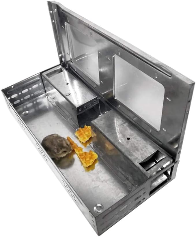 ELBE® Mausefalle Multi-Catch, Lebendfalle tierfreundlich, wiederverwendbare lebende Mäusefalle, 36,5 x 16 x 4,8 cm, geeignet für In- und Outdoor, mit zwei Sichtfenstern, verzinkt - LBF-5017CL Elbe-Welt.de