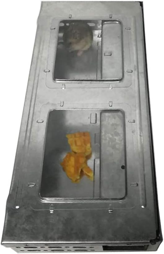 ELBE® Mausefalle Multi-Catch, Lebendfalle tierfreundlich, wiederverwendbare lebende Mäusefalle, 36,5 x 16 x 4,8 cm, geeignet für In- und Outdoor, mit zwei Sichtfenstern, verzinkt - LBF-5017CL Elbe-Welt.de