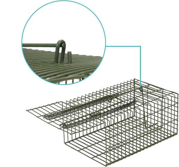 Elbe Mausefalle lebend, Rattenfalle aus Draht, Lebendfalle für Mäuse, Ratte, Hamster, bissfeste Falle, tierfreundliche Falltür, 23x15x11 cm-MAF21M-v3 Elbe-Welt.de