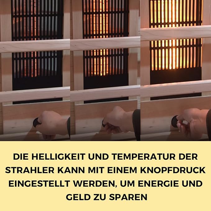 Infrarotkabine "HYGGE" für 3-5 Personen von ELBE® Infrarotsauna aus Hemlockholz, 8 Vollspektrumstrahler, 1 Glimmerstrahler, Innensauna mit Farblichtherapie, Ionisator und Audio-System, Wärmekabine-SA-3A Elbe-Welt.de