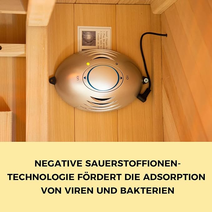 Infrarotkabine "HYGGE" für 3-5 Personen von ELBE® Infrarotsauna aus Hemlockholz, 8 Vollspektrumstrahler, 1 Glimmerstrahler, Innensauna mit Farblichtherapie, Ionisator und Audio-System, Wärmekabine-SA-3A Elbe-Welt.de