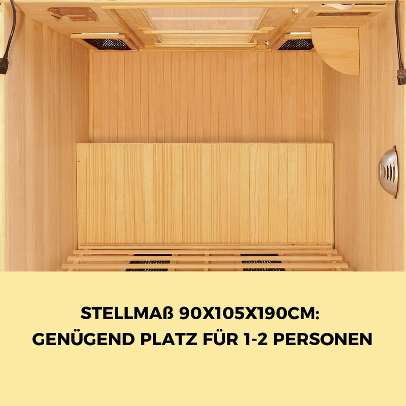 【B-WARE-mit-Kratze】Infrarotkabine--Kalsarikaenni--fuer-1-Person--Infrarotsauna-aus-Hemlockholz--4-Vollspektrumstrahler--1-Glimmerstrahler--Saunakabine-mit-Farblichtherapie--Ionisator-und-Audio-System--Innensauna-fuer-Indoor-Wellness--Waermekabine-SA-1A-B Elbe-Welt.de