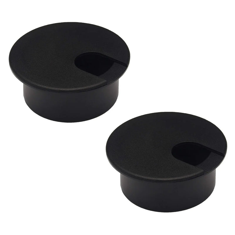 ELBE® 2 Stück Kabeldurchführung schwarz Kunststoff rund Kabeldurchlass Bohr-Ø 75 mm MY11M