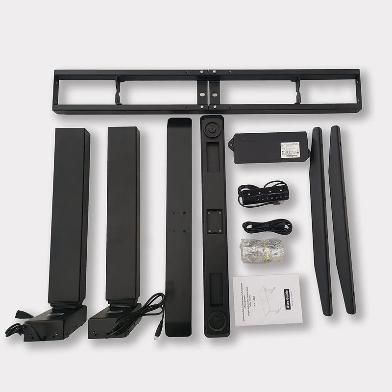 Elbe Inno elektrisches höhenverstellbares Schreibtischgestell in Schwarz mit 2 Elektromotoren, Kollisionsschutz, Speicherfunktion 64-129 cm - EHT-D02