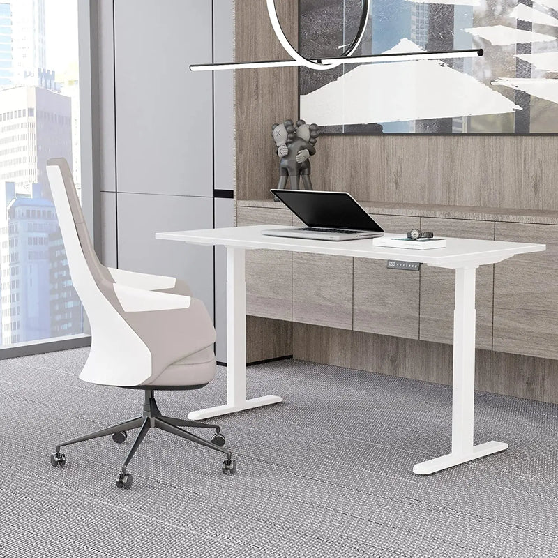 Elbe Inno elektrisches höhenverstellbares Schreibtischgestell in Weiß mit 2 Elektromotoren, Kollisionsschutz, Speicherfunktion, 69-115 cm - EHT-D01