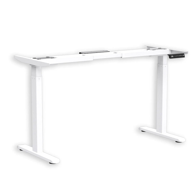 Elbe Inno elektrisches höhenverstellbares Schreibtischgestell in Weiß mit 2 Elektromotoren, Kollisionsschutz, Speicherfunktion, 69-115 cm - EHT-D01