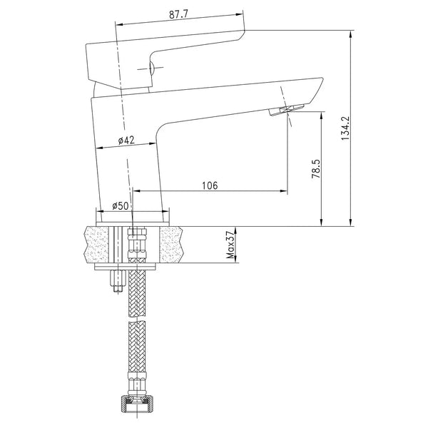 Elbe Wasserhahn Armatur Einhebelmischer Chrome WT-0B01