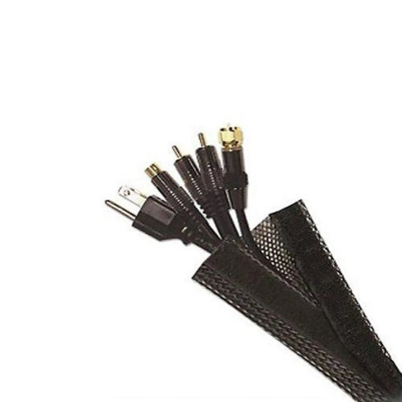 Elbe universaler Kabelschlauch mit Klettverschluss 1,8 m, dehnbar, selbstzusammenziehend, Polyester, bis zu 32mm Ø, Schwarz VCW-032BK